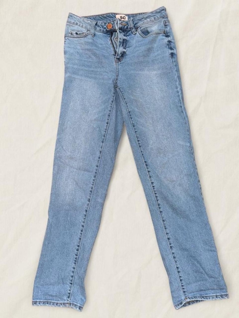 SO Light Wash Straight Leg Jeans in Blue